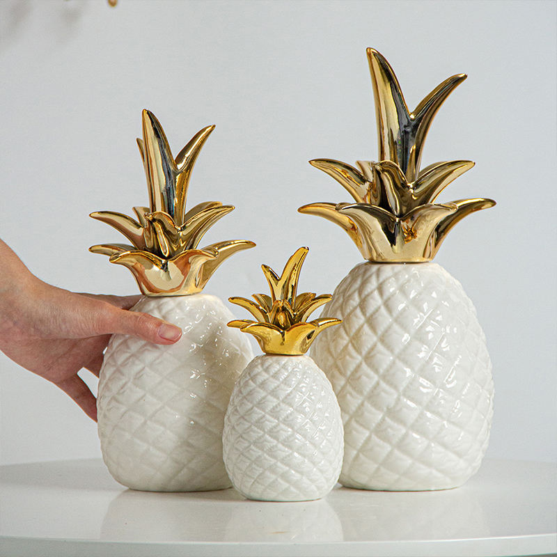 Modern White Ceramic Pineapple Decor
