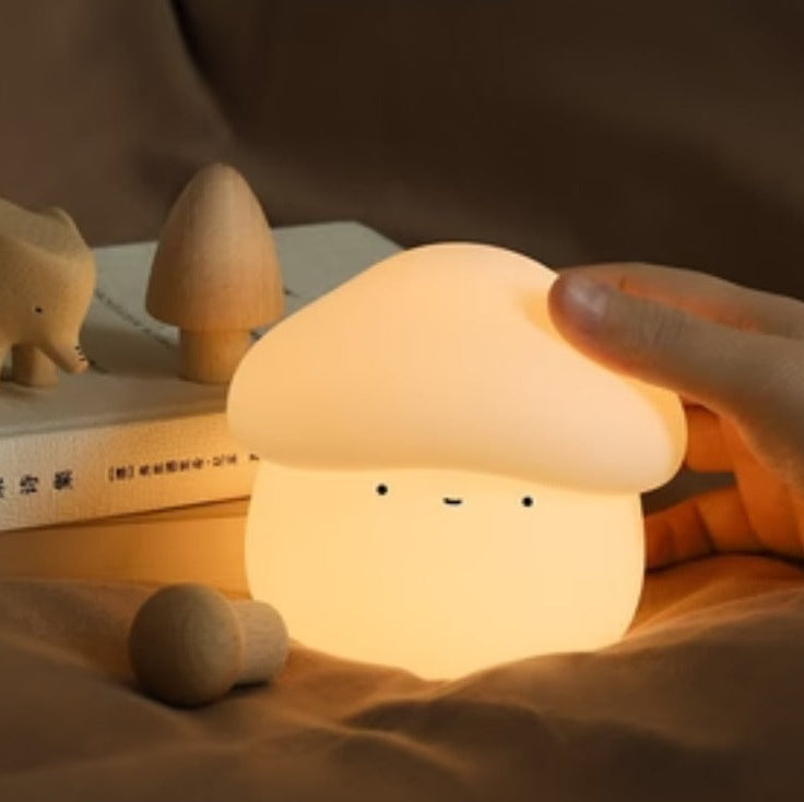 UNew Mushroom Small Night Lamp Cute Silicone Sleeping Timing Night Light Bedside Interesting Charging Ambience Light Room Decor Home Decor